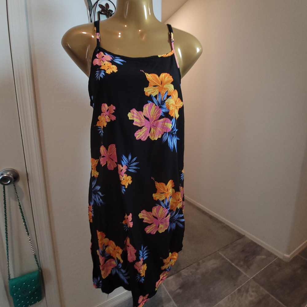 Black and Orange Floral Camisole Top